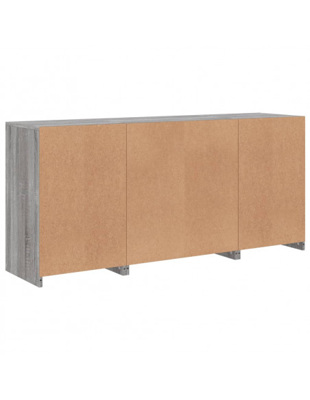 Credenza con Luci LED Grigio Sonoma 142,5x37x67 cm