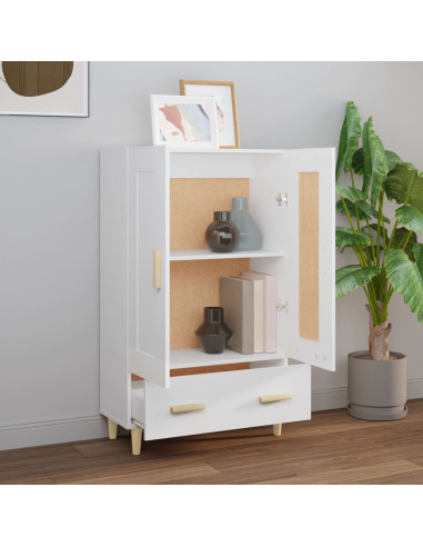 Credenza Bianca 70x31x115 cm in Legno Ingegnerizzato