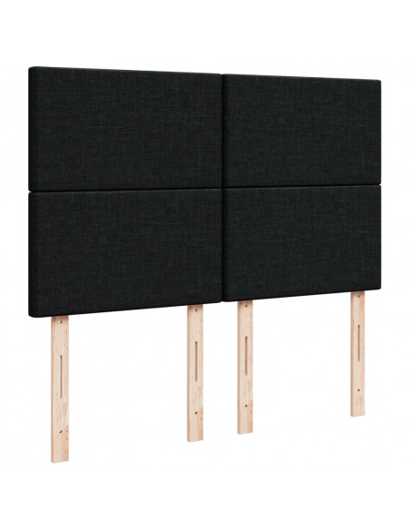 Giroletto a Molle con Materasso Nero 160x200 cm in Tessuto
