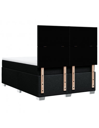 Giroletto a Molle con Materasso Nero 160x200 cm in Tessuto