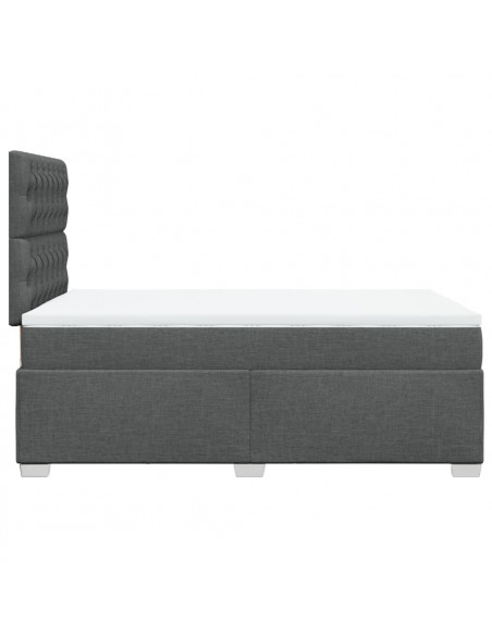 Giroletto a Molle con Materasso Grigio Scuro 120x190cm Tessuto