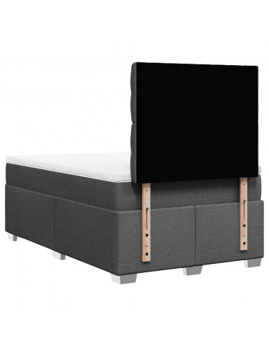 Giroletto a Molle con Materasso Grigio Scuro 120x190cm Tessuto