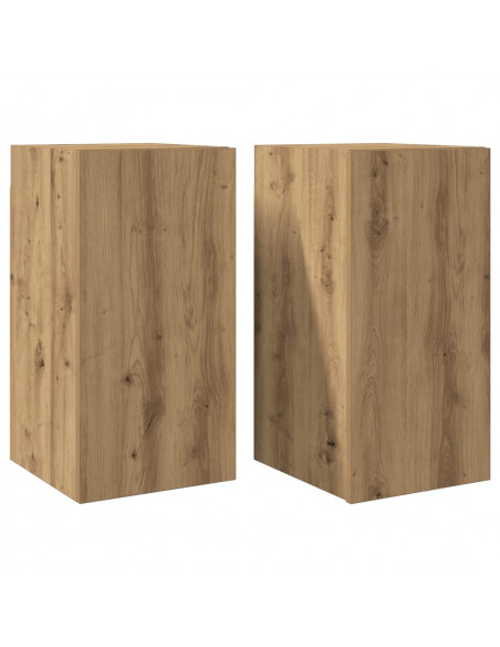 Mobili TV 2 pz Rovere Marrone 30,5x30x60 cm Legno Multistrato