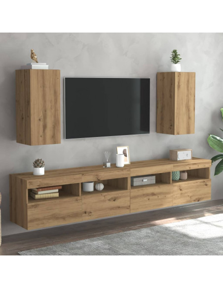 Mobili TV 2 pz Rovere Marrone 30,5x30x60 cm Legno Multistrato