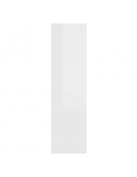 Mobile a Specchio con LED Bianco Lucido 76x15x55 cm