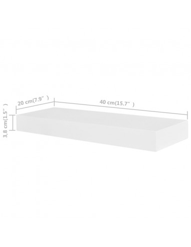 Mensole a Parete 4 pz Bianche 40 cm