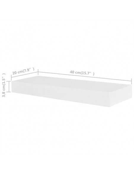 Mensole a Parete 4 pz Bianche 40 cm