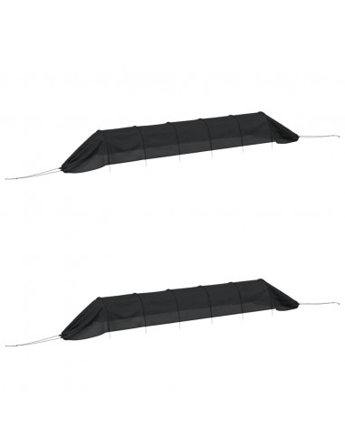 Tunnel a Rete 2pz Neri in Acciaio e Polietilene