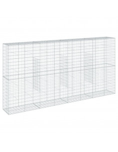 Cesto Gabbione con Copertura 400x50x200 cm in Ferro Zincato 2