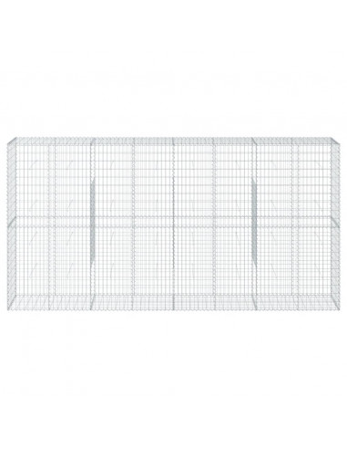 Cesto Gabbione con Copertura 400x50x200 cm in Ferro Zincato