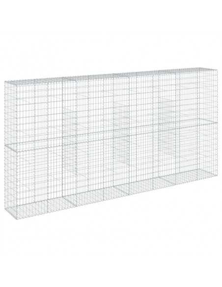 Cesto Gabbione con Copertura 400x50x200 cm in Ferro Zincato