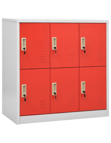 Armadietti Chiavi 2pz Grigio Chiaro Rosso 90x45x92,5cm Acciaio