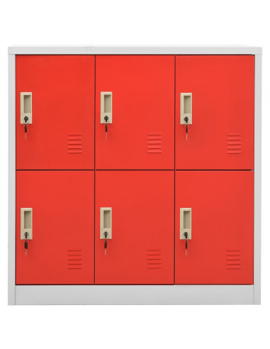 Armadietti Chiavi 2pz Grigio Chiaro Rosso 90x45x92,5cm Acciaio