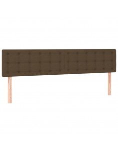 Testiera 2 pz Marrone Scuro 80x5x78/88 cm in Tessuto 2