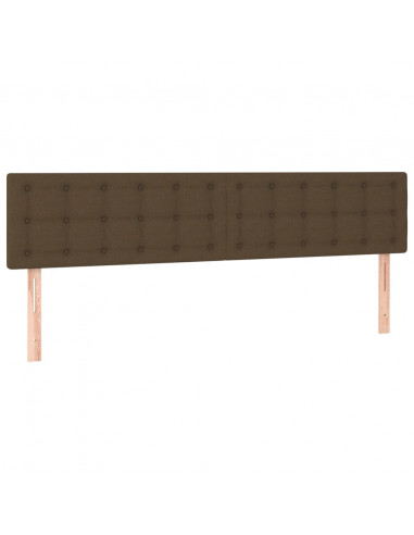 Testiera 2 pz Marrone Scuro 80x5x78/88 cm in Tessuto