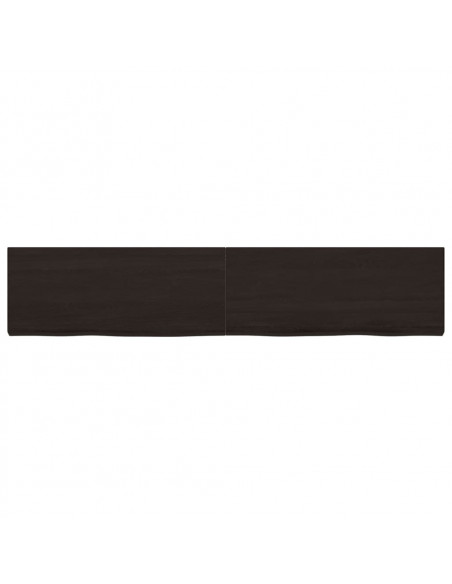 Piano Bagno Marrone Scuro 200x40x(2-6)cm Legno Trattato