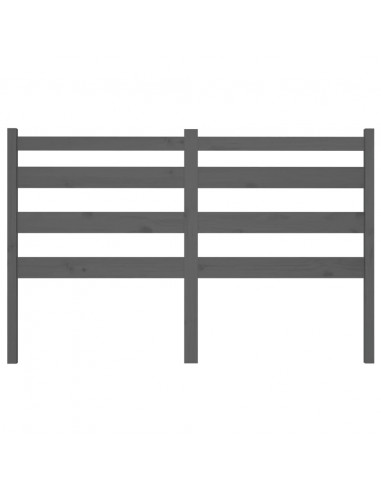 Testiera per Letto Grigia 186x4x100cm in Legno Massello di Pino