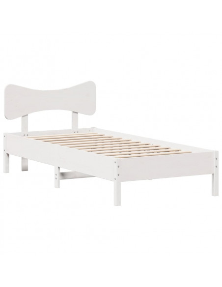 Giroletto senza Materasso Bianco 75x190 Legno Massello di Pino