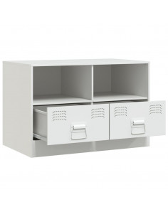 Mobile Porta TV Bianco 67x39x44 cm in Acciaio 2