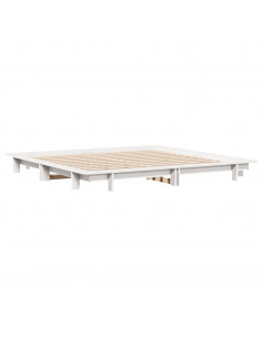 Letto senza Materasso Bianco 180x200 cm Legno Massello di Pino 2