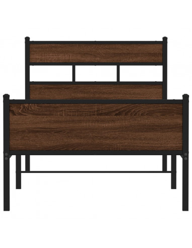 Giroletto senza Materasso Rovere Marrone 90x190cm in Truciolato