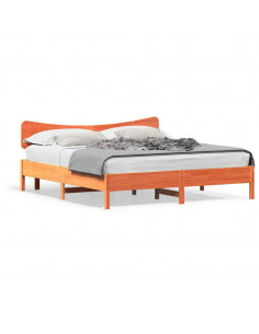 Giroletto senza Materasso Marrone Cera 160x200 cm Legno di Pino 2