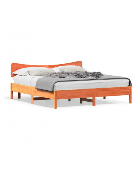Giroletto senza Materasso Marrone Cera 160x200 cm Legno di Pino