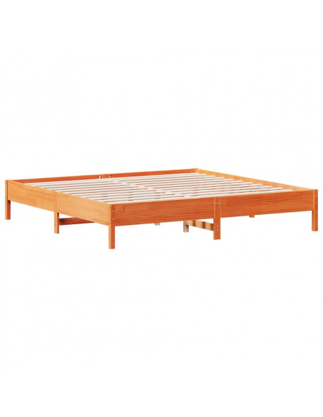 Giroletto senza Materasso Marrone Cera 160x200 cm Legno di Pino