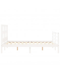 Giroletto con Testiera Bianco 120x200 cm in Legno Massello 2