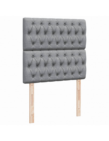 Giroletto a Molle con Materasso Grigio Chiaro 90x200 cm Tessuto