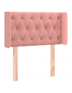 Testiera ad Orecchio Rosa 83x16x78/88 cm in Velluto 2