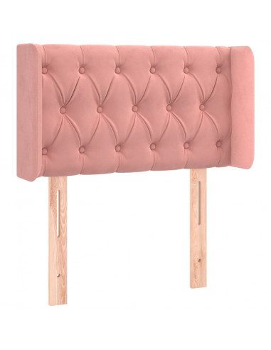 Testiera ad Orecchio Rosa 83x16x78/88 cm in Velluto