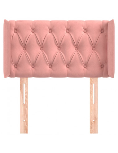 Testiera ad Orecchio Rosa 83x16x78/88 cm in Velluto
