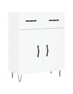 Credenza Bianca 69,5x34x180 cm in Legno Multistrato 2