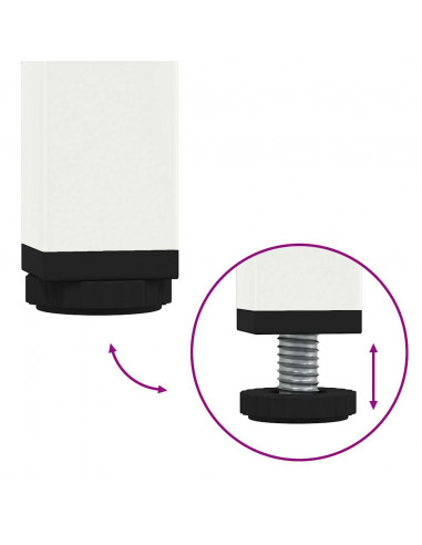 Credenza Bianca 101,5x39x103,5 cm in Acciaio