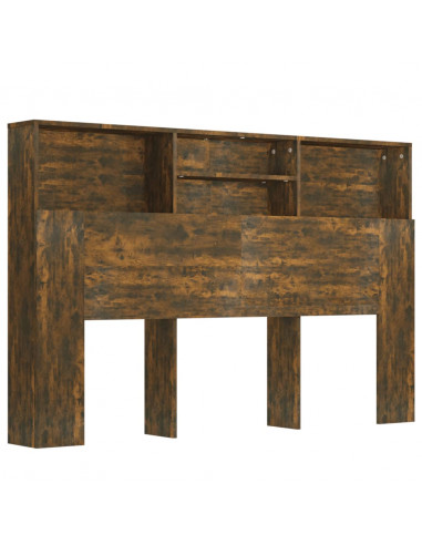 Testiera con Scomparti Rovere Fumo 160x19x103,5 cm