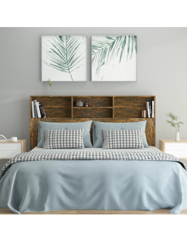 Testiera con Scomparti Rovere Fumo 160x19x103,5 cm