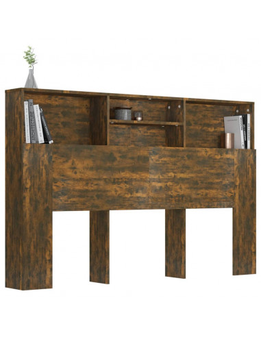 Testiera con Scomparti Rovere Fumo 160x19x103,5 cm