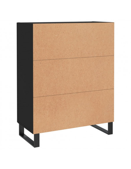 Credenza Nera 69,5x34x90 cm in Legno Multistrato