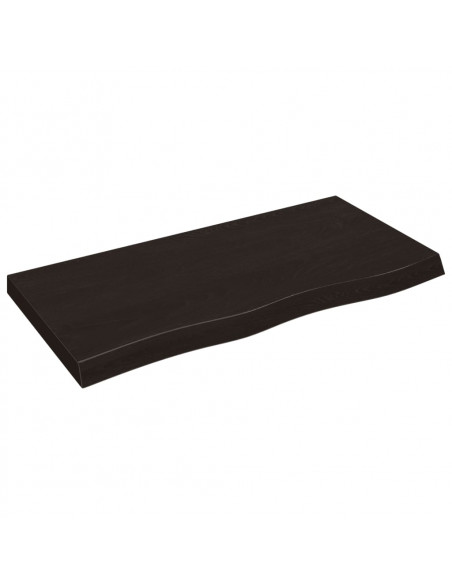 Ripiano Marrone Scuro 100x50x(2-6) cm Massello Rovere Trattato