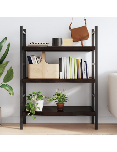 Ripiano Marrone Scuro 100x50x(2-6) cm Massello Rovere Trattato