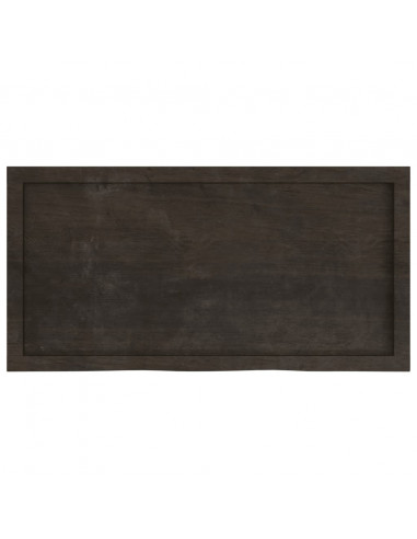 Ripiano Marrone Scuro 100x50x(2-6) cm Massello Rovere Trattato