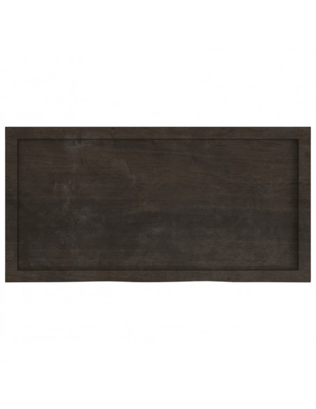 Ripiano Marrone Scuro 100x50x(2-6) cm Massello Rovere Trattato