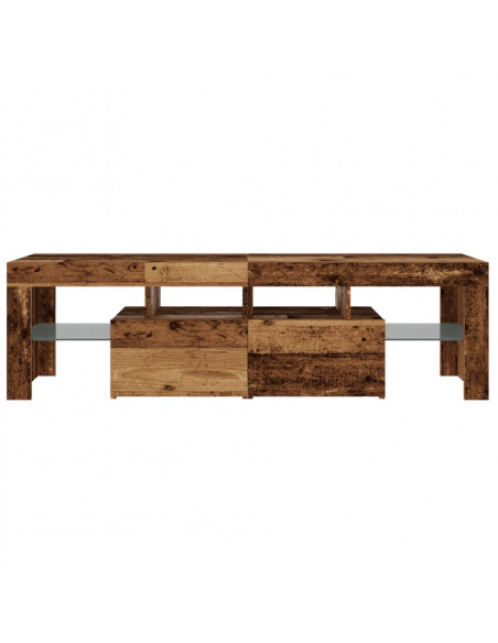 Mobile Porta TV con LED Legno Antico 140x36,5x40 cm Multistrato