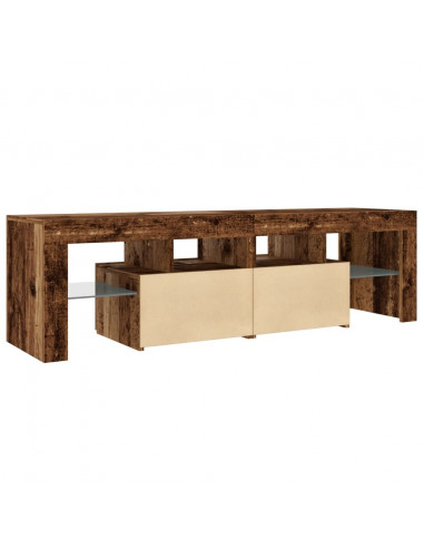 Mobile Porta TV con LED Legno Antico 140x36,5x40 cm Multistrato