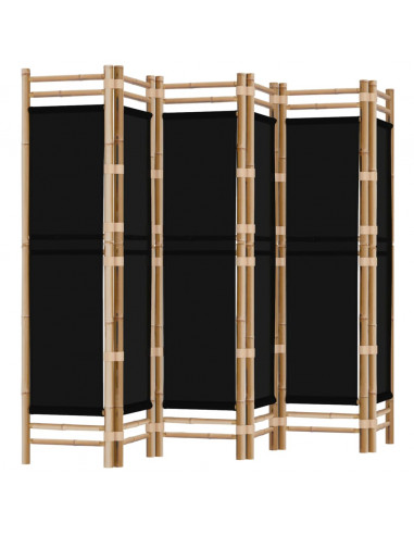 Divisorio Ambienti 6 Pannelli Pieghevole 240 cm Bambù e Tela