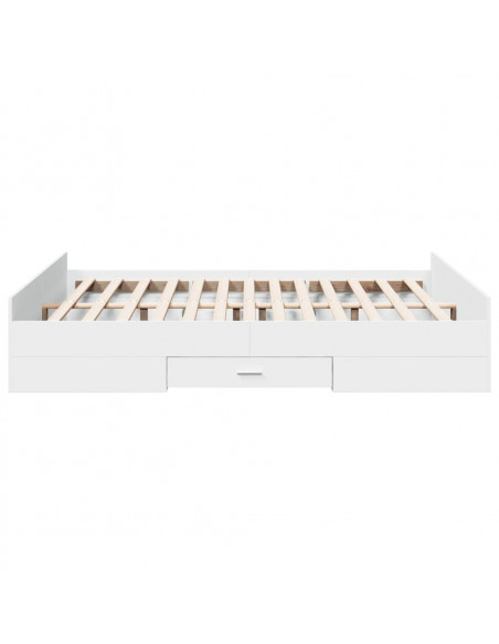 Giroletto con Cassetti Bianco 140x200 cm in Legno Multistrato