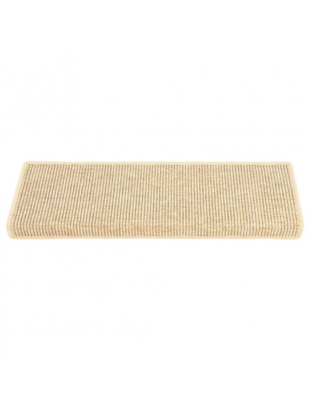 Tappeti Adesivi Scale Aspetto Sisal 15pz 65x21x4cm Beige Chiaro