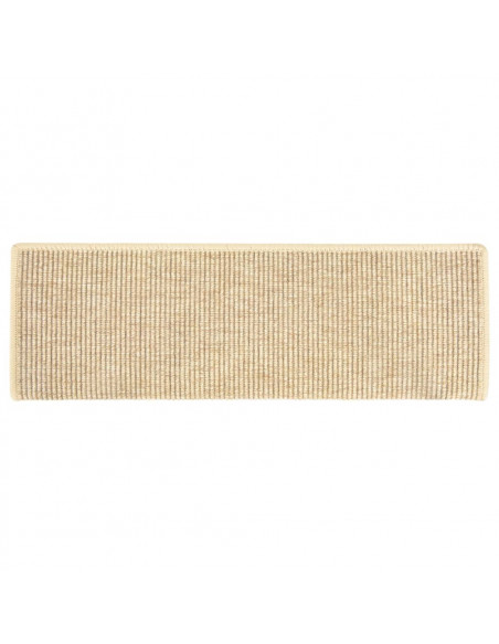 Tappeti Adesivi Scale Aspetto Sisal 15pz 65x21x4cm Beige Chiaro