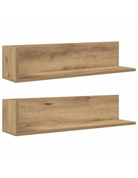 Mensole da Parete 2 pz Artigianale 75x16,5x16,5cm in Truciolato